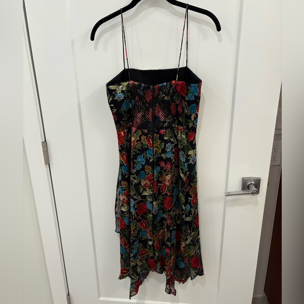Alice + Olivia Heather Handkerchief Floral Silk Blend Dress Size 4 - Picture 8 of 15